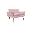 Namoradeira Decorativa para Sala de Estar Opala Suede Rosê - Montanaris Decor - 1