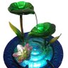 Fonte de Água Cascata Decorativa Metal Flor Folhas para Jardim e Casa - 2