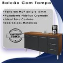 Ver imagem 3 de Balcao Com Tampo 160cm 9140X9320 Savana Preto Mobbs