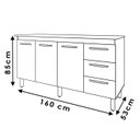 Ver imagem 4 de Balcao Com Tampo 160cm 9140X9320 Savana Preto Mobbs