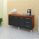 Ver imagem 6 de Balcao Com Tampo 160cm 9140X9320 Savana Preto Mobbs