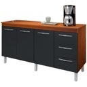 Ver imagem 1 de Balcao Com Tampo 160cm 9140X9320 Savana Preto Mobbs