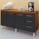 Ver imagem 2 de Balcao Com Tampo 160cm 9140X9320 Savana Preto Mobbs