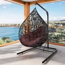 Ver imagem 1 de Cadeira Balanço Ninho Suspenso Gota Tramado com Suporte e Almofada Impermeável Acesse Móveis