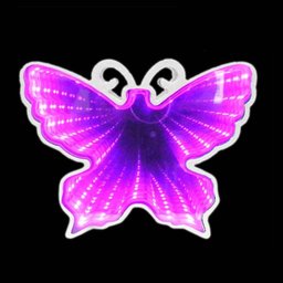 Luminária Espelho 3D Infinito LED Borboleta Profundidade Luz Quarto (Qz3802) - Rosa - 2