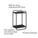Ver imagem 5 de Mesa Lateral Orgânica Curva 65x33cm com Pé em Metal Luna