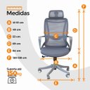 Ver imagem 5 de Cadeira de Escritório Presidente Ergonômica Oficial Corporativa Milão - 1 - Milão com Apoio