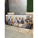 Ver imagem 2 de Quadro 150x50cm Santa Ceia Moldura Flut Preta