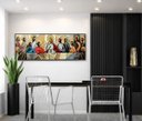 Ver imagem 1 de Quadro 150x50cm Santa Ceia Moldura Flut Preta