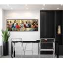 Ver imagem 1 de Quadro 150x50cm Santa Ceia Moldura Flut Preta
