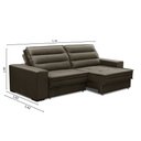 Ver imagem 3 de Sofá Retrátil e Reclinável 2 Lugares 170cm Bogotá Tecido Veludo Marrom iSofa