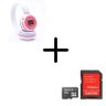 Fone de Ouvido Bluetooth com Visor Sd Card P2 Fm N65 Rosa e Branco + Cartao de Memória 8Gb - 1