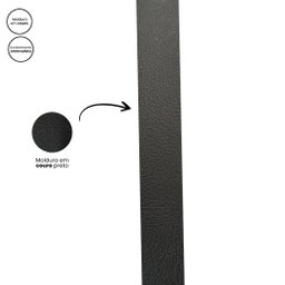 Espelho Redondo Adnet 90cm Moldura e Alça Couro Preto + Suporte - 5