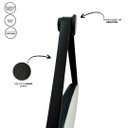 Ver imagem 2 de Espelho Redondo Adnet 90cm Moldura e Alça Couro Preto + Suporte