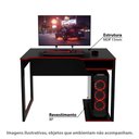 Ver imagem 2 de Mesa Gamer com 2 Nichos - Preto/Vermelho