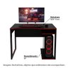 Mesa Gamer com 2 Nichos - Preto/Vermelho - 2