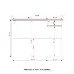 Mesa Gamer com 2 Nichos - Preto/Vermelho - 4