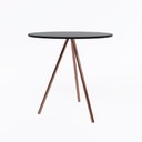 Ver imagem 3 de Mesa Lateral Eames Gabriela Tampo Madeira Preto Pés Cobre