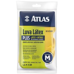 Luva de Latex Plus Amarela Grande - At1301g - Pincéis Atlas Pinceis Atlas - 2
