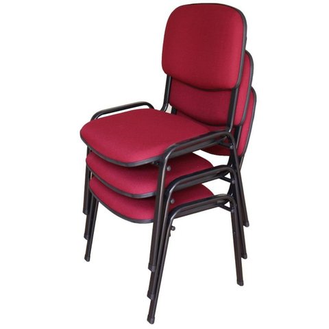 Kit com 3 Cadeiras para Auditórios Linha Hotel Auditório Vermelho