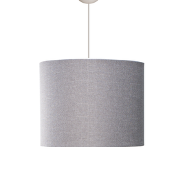 Lustre Pendentre de Linho Iluminação Sala Quarto Luxo:cinza Claro/fio Branco - 1