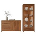 Ver imagem 1 de Buffet Balcao 1553n e Cristaleira 1554n Madeira Macica Taeda Rustico Escuro Festra