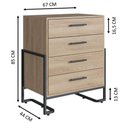 Ver imagem 5 de Conjunto Quarto Industrial 4PÇS Closet Sapateira Cômoda Mesa de Cabeceira Marrom e Preto