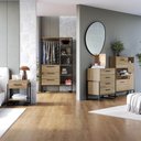 Ver imagem 2 de Conjunto Quarto Industrial 4PÇS Closet Sapateira Cômoda Mesa de Cabeceira Marrom e Preto