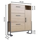 Ver imagem 4 de Conjunto Quarto Industrial 4PÇS Closet Sapateira Cômoda Mesa de Cabeceira Marrom e Preto