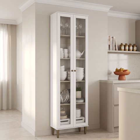 Cristaleira 2 Portas com Vidro Classy Yescasa