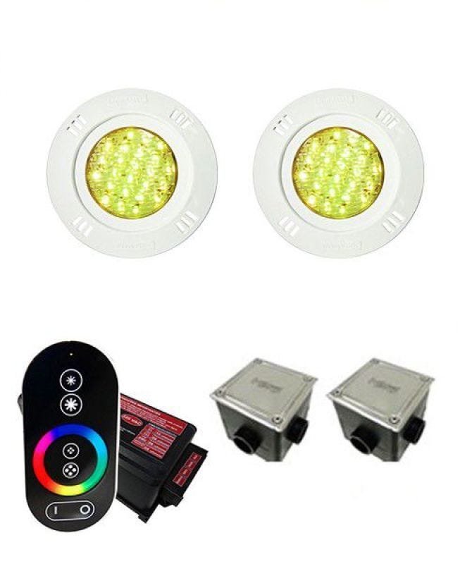 Kit com 2 Iluminação para Piscinas até 12M² Sodramar Smd 5W + Comando ...