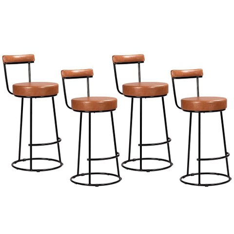 Kit 04 Banquetas Alta para Cozinha Área Gourmet Miami Couríssimo Amarula - Desk Design