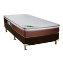 Ver imagem 1 de Cama Box Solteiro: Colchão Molas Luckspuma MasterPocket Ensacadas Caribe + Base CRC Suede Brown(88x1