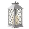 Lanterna Marroquina Luminária Vela LED Decoração Rústica Grade Cinza Envelhecido - 1