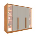 Ver imagem 6 de Guarda-Roupa Casal Portugal 6 Portas 2 Reflectas com LED 8 Gavetas Puxador MDF 270cm Yescasa