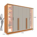 Ver imagem 7 de Guarda-Roupa Casal Portugal 6 Portas 2 Reflectas com LED 8 Gavetas Puxador MDF 270cm Yescasa