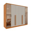 Ver imagem 2 de Guarda-Roupa Casal Portugal 6 Portas 2 Reflectas com LED 8 Gavetas Puxador MDF 270cm Yescasa