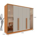 Ver imagem 3 de Guarda-Roupa Casal Portugal 6 Portas 2 Reflectas com LED 8 Gavetas Puxador MDF 270cm Yescasa