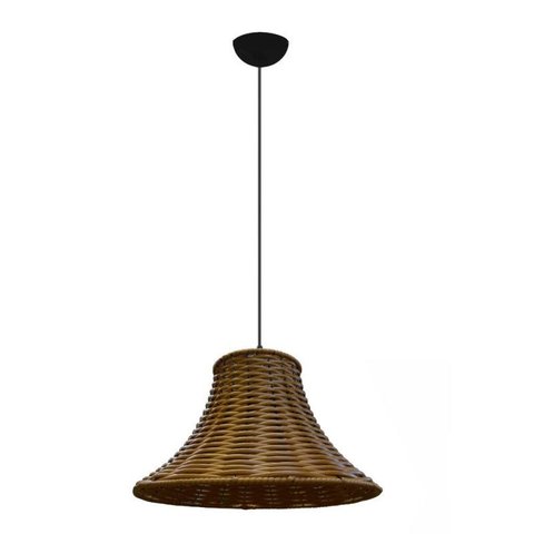 Lustre Pendente de Junco - Modelo Chapéu Chines - Cor Areia