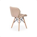 Ver imagem 4 de Kit 14 Cadeiras de Jantar Charles Eames Slim Wood Estofada - Nude