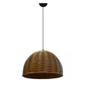 Lustre Pendente de Junco - Modelo Meia Bola - Modelo Areia