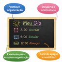 Ver imagem 4 de Lousa Quadro Negro Grande 40x60cm Escolar Liso Madeira Mural Recados Cardapio de Parede MDF Estudo a