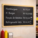 Ver imagem 1 de Lousa Quadro Negro Grande 40x60cm Escolar Liso Madeira Mural Recados Cardapio de Parede MDF Estudo a