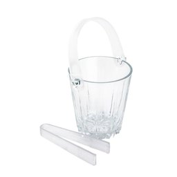 Balde para Gelo de Cristal com Alça e Pinça de Plástico 800ml - Lyor - 3