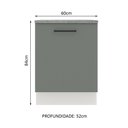 Ver imagem 3 de Balcão Armário de Cozinha 60 cm 1 Porta Branco/Cinza Agata Madesa
