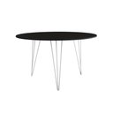 Ver imagem 5 de Mesa Jantar Redonda 110Cm Preta Clips 3 Pés Com 5 Cadeiras Brancas Ferro Branco - Cor: Preto