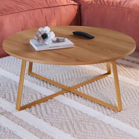 Mesa de Centro Hanover/Dourado 27947 - Artesano Móveis Cor Marrom