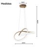 Luminaria Lustre Pendente de Led para Sala 110/220 Bivolt com Regulagem 3 em 1 Waves Dourada - 6