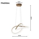 Ver imagem 6 de Luminaria Lustre Pendente de Led para Sala 110/220 Bivolt com Regulagem 3 em 1 Waves Dourada