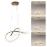 Luminaria Lustre Pendente de Led para Sala 110/220 Bivolt com Regulagem 3 em 1 Waves Dourada - 4